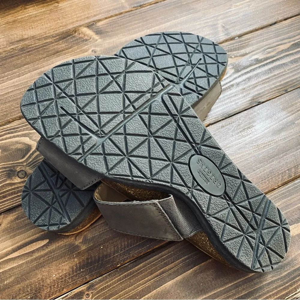 Earth‎ Origins Orra Genuine Leather Velcro Double Band Slide Sandals Color Morel
